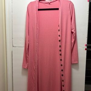 Pink knit duster
